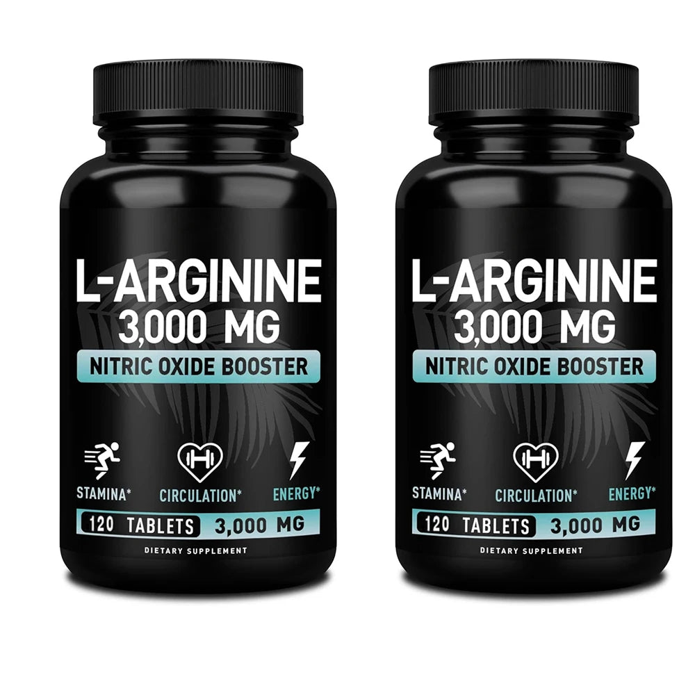 L Arginine 3000mg Capsules | 120 Tablets | Maximum Dose L-Arginine Nitric Oxide Supplement for Workout Training & Muscle Growth