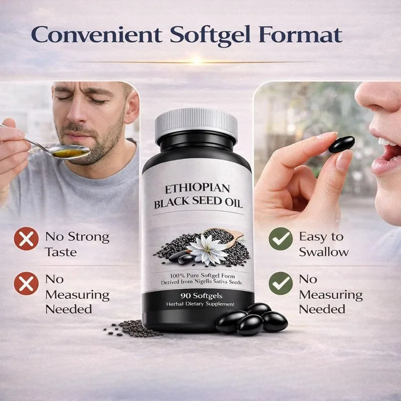 Black Seed Oil Capsule Nutritional Purity Natural Cold Pressed Nigella Sativa Oil Support Immune System and Skin Health 90 Count