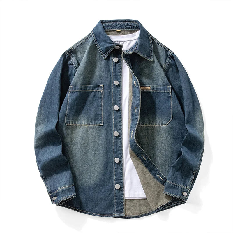 Men's Spring New Loose Fit Shirt Japanese Style Cool Retro Top Casual Fashion Vintage Upperwear for Men