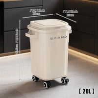 Household wheeled kitchen trash can with large capacity, no need to bend over, high appearance level, horizontal type trash can