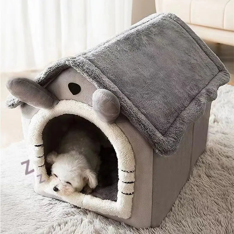 Foldable Pet House Removable Washable Cat House Puppy Cave Sofa Pet Bed House for Extra Small Dogs and Small and Medium Cats