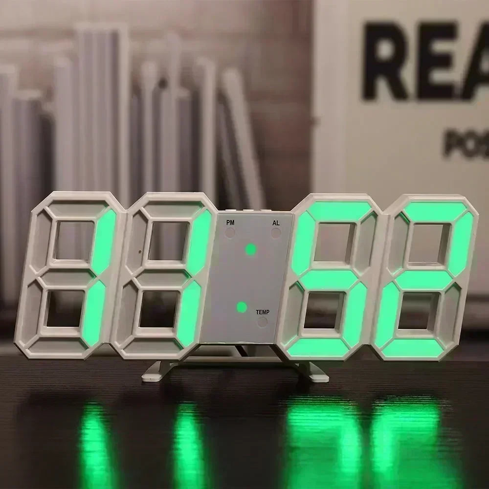 3D LED Digital Clock Wall Decoration Glow Night Mode Decoration for Bedroom Adjustable Electronic Watch Room Decor Aesthetics