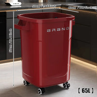 Household wheeled kitchen trash can with large capacity, no need to bend over, high appearance level, horizontal type trash can