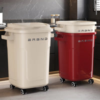 Household wheeled kitchen trash can with large capacity, no need to bend over, high appearance level, horizontal type trash can