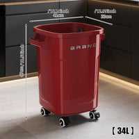 Household wheeled kitchen trash can with large capacity, no need to bend over, high appearance level, horizontal type trash can