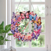 2D Flat DIY Acrylic Special Shape Diamond Painting Clock Pendant Diamond Art Clock Pendant Kit Creative Craft Project