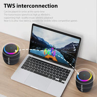 Soundage Portable Wireless Bluetooth Speaker 360 Degree Stereo Surround Subwoofer IPX6 Waterproof Support TF TWS Speaker