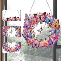 2D Flat DIY Acrylic Special Shape Diamond Painting Clock Pendant Diamond Art Clock Pendant Kit Creative Craft Project