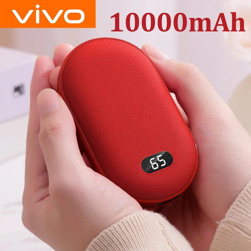 VIVO 10000mAh Hand Warmer Power Bank 2 IN 1 Double-Sided Heating Fast Charging Battery Digital Display Power Bank For Winter