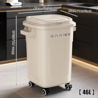 Household wheeled kitchen trash can with large capacity, no need to bend over, high appearance level, horizontal type trash can