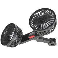 12V/24V Car Seat Back Cooling Fan Dual Head Auto Rear Seat Air Fan 360 Degree Rotation Electric Seat Back Cooler for Vehicle SUV