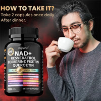 NAD+ Resveratrol Berberine - Promotes Cardiovascular Health,Improve Endurance,Cellular Health,Healthy Aging,Supplement Nutrition