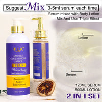 AILKE Double Glutathione PLSU Brightening Face Serum, Reduce Freckles Chloasma, Antioxidant For Face & Body, Hands, Knuckle