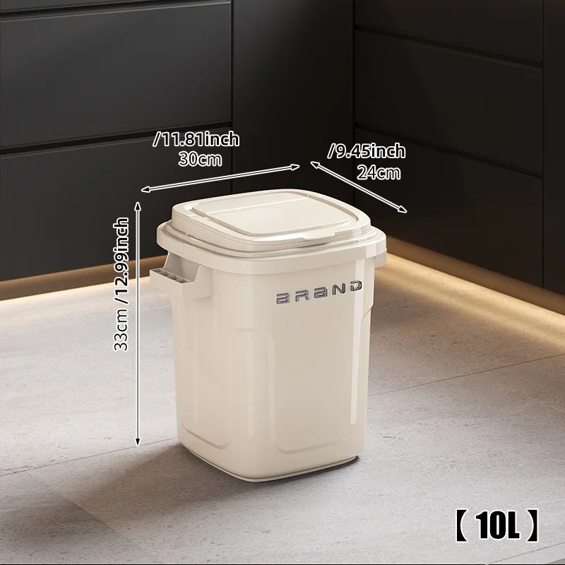 Household wheeled kitchen trash can with large capacity, no need to bend over, high appearance level, horizontal type trash can