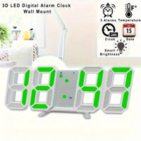 3D LED Digital Clock Wall Decoration Glow Night Mode Decoration for Bedroom Adjustable Electronic Watch Room Decor Aesthetics