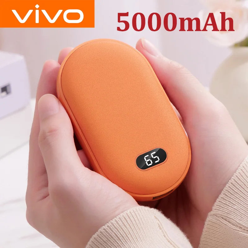 VIVO 10000mAh Hand Warmer Power Bank 2 IN 1 Double-Sided Heating Fast Charging Battery Digital Display Power Bank For Winter