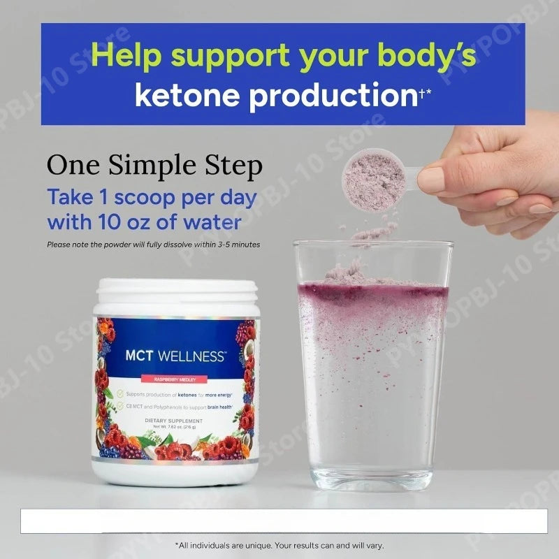 MCT Wellness Powder To Support Energy Ketone Production and Brain Health Keto Friendly Sugar Free