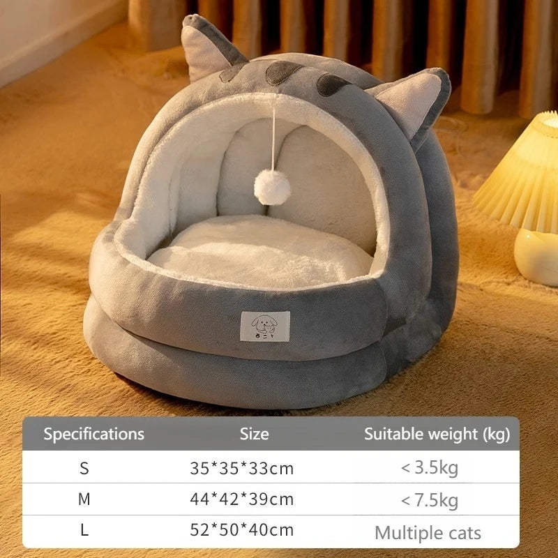 New Cute Mongolian Yurt Pet Nest Home Pet Supplies Semi Closed Panda Nest Fun Cat Playful Autumn and Winter Warm Dog Nest