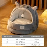 New Cute Mongolian Yurt Pet Nest Home Pet Supplies Semi Closed Panda Nest Fun Cat Playful Autumn and Winter Warm Dog Nest