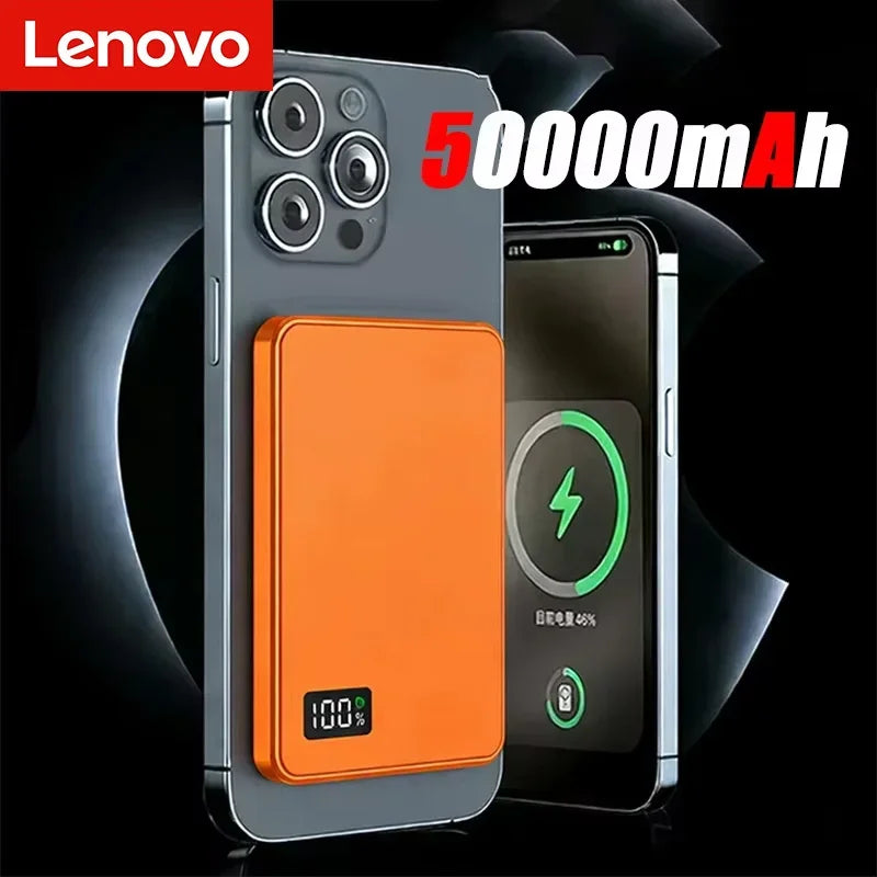 Lenovo Magnetic Wireless 50000mAh Power Bank PD22.5W Super Fast Charging External Battery for Magsafe For iPhone Huawei Samsung