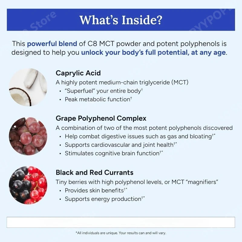 MCT Wellness Powder To Support Energy Ketone Production and Brain Health Keto Friendly Sugar Free