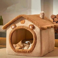 Foldable Pet House Removable Washable Cat House Puppy Cave Sofa Pet Bed House for Extra Small Dogs and Small and Medium Cats