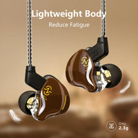 CCZ in ear HiFi bass immersive sound headphones  for drummers musicians singers stage earplugs patented earplug headphones