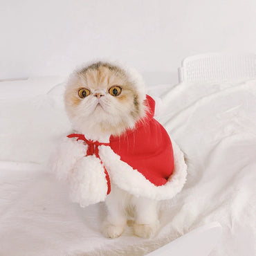 Pet Cat Dog Cape Change Into Santa Cape Deer Red Riding Hood Warm Plush Kawaii Comfortable Windproof Repeat Costume