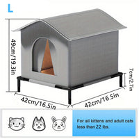 Stray Cat Houses with Mat Waterproof Winter Warm Shelter Foldable Pet Cave Nest Sleeping Beds for Outdoor Cats Small Dog Puppies