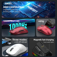 k-sanke x11 Bluetooth wireless mouse game three-mode e-sports laptop PAW311 desktop computer lightweight magnetic charging