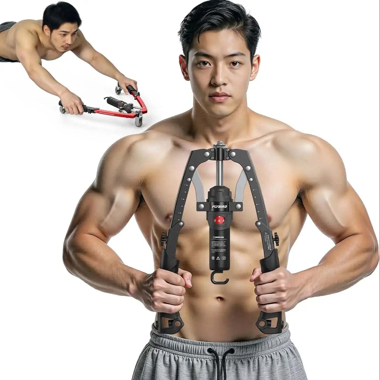 Full Body Power Trainer with Hydraulic Resistance, Push Twist Board with Ab Wheel for Chest, Arms, Shoulders and Core Strength