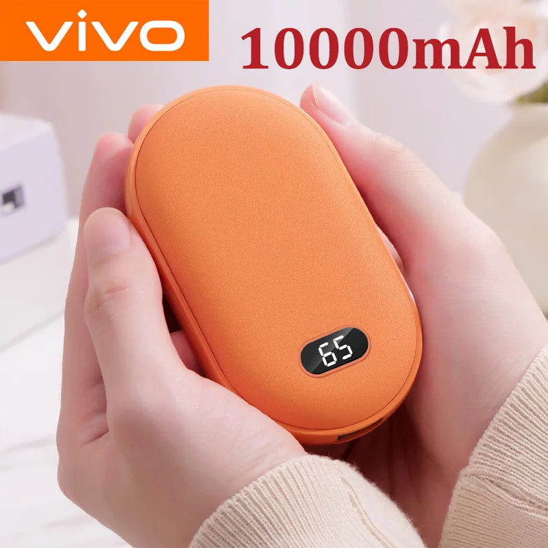 VIVO 10000mAh Hand Warmer Power Bank 2 IN 1 Double-Sided Heating Fast Charging Battery Digital Display Power Bank For Winter
