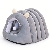 Deep Sleep Cat Bed Cartoon Pet Cave Foldable Removable Washable Sleeping Mat Bed for Kitten Puppy