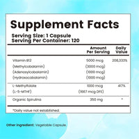 Vitamin B12 - Supports Energy Metabolism, Nervous System, Cell Health, Heart, Immunity and Red Blood Cell Formation