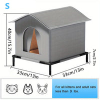Stray Cat Houses with Mat Waterproof Winter Warm Shelter Foldable Pet Cave Nest Sleeping Beds for Outdoor Cats Small Dog Puppies