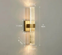 Modern 24W Mirror light Wall Lamps Indoor Fixtures Bubble Crystal Wall Sconces for Bathroom Bedroom Hallway Corridor