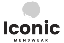 Logo of Iconic Menswear with a gray circle on a white background