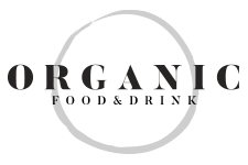 Logo for Organic Food & Drink with a circular design on a white background