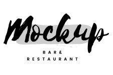 Mockup logo for a bar and restaurant with a black and white design.